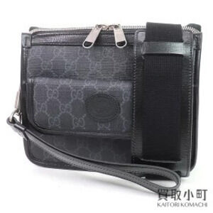 Gucci Messenger Bag Interlocking GG Supreme Gray Black Crossbody